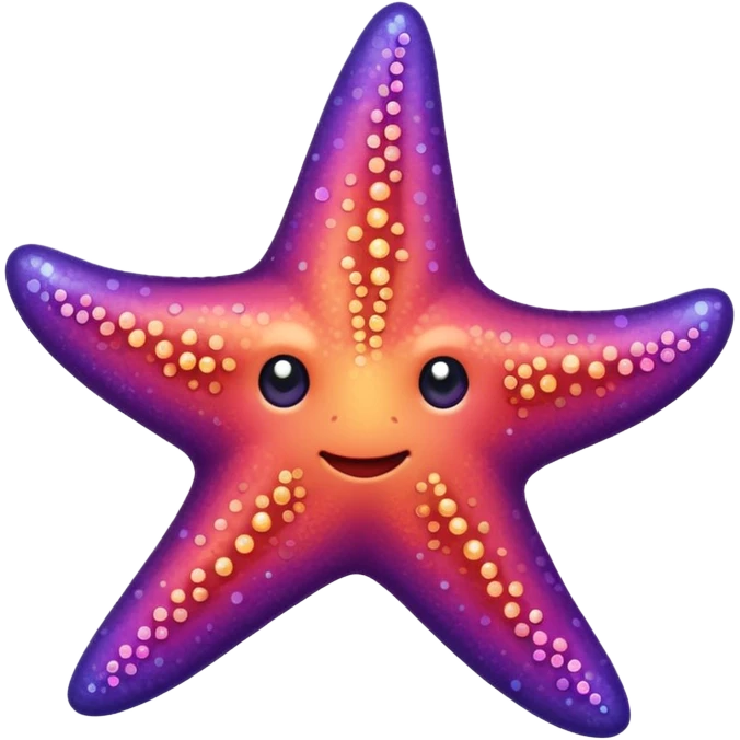 color gradient between red and purple glitter cute starfish emoji