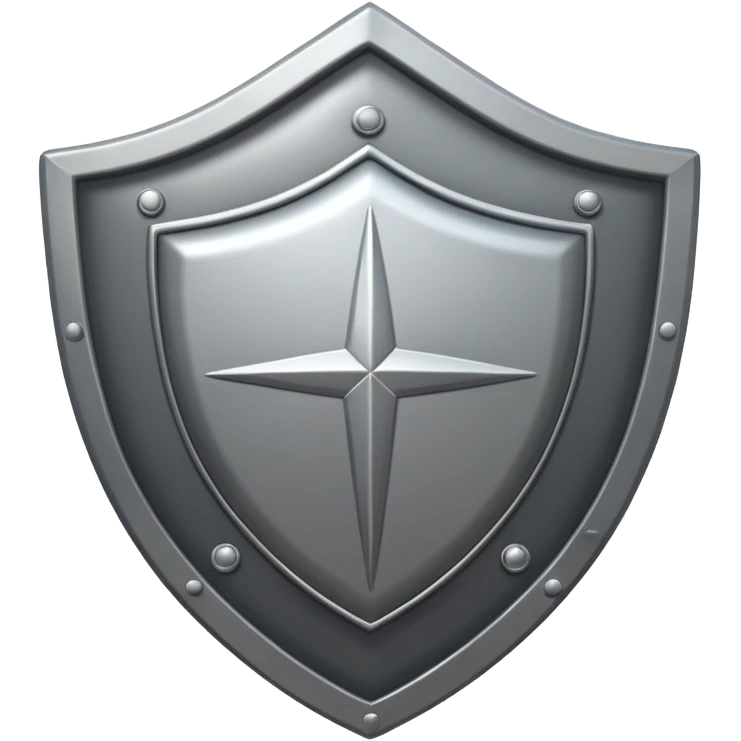 Steel gray shield with bicep flex icon emoji