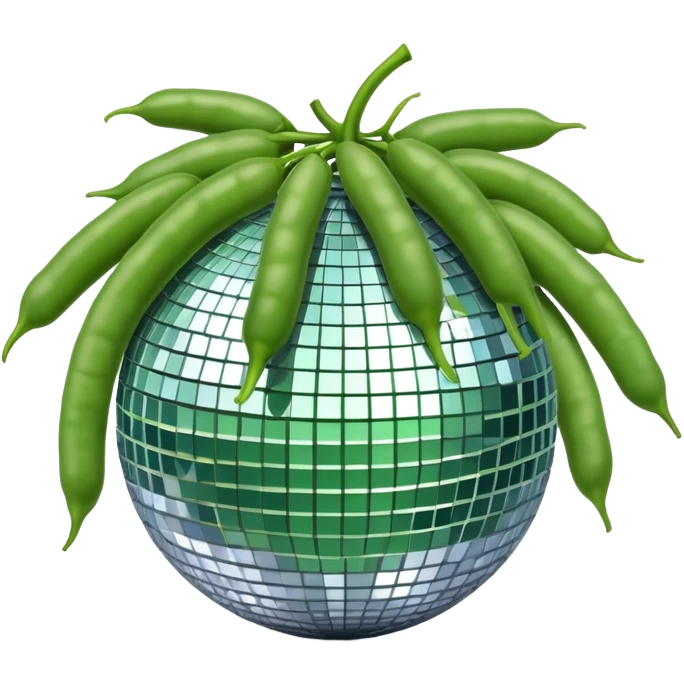 palla da discoteca e fagiolini emoji