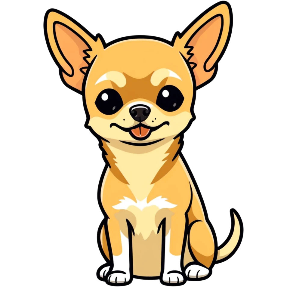 Black and tan Chihuahua eating a Slim Jim emoji