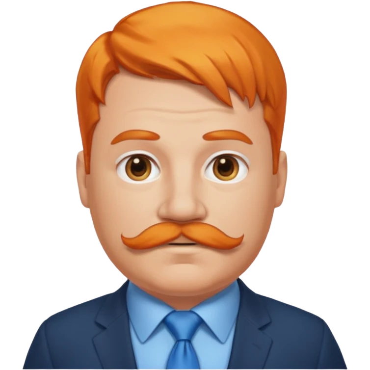 fat orange hair man with mustache & blue tie emoji