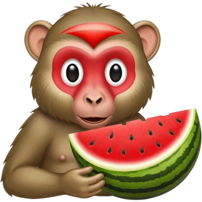 Baboon eating watermelon  emoji