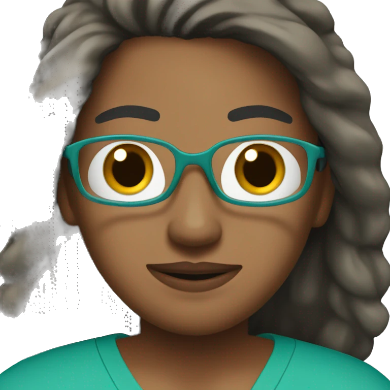 Surgeon with teal scrubs and brown skin,  emoji