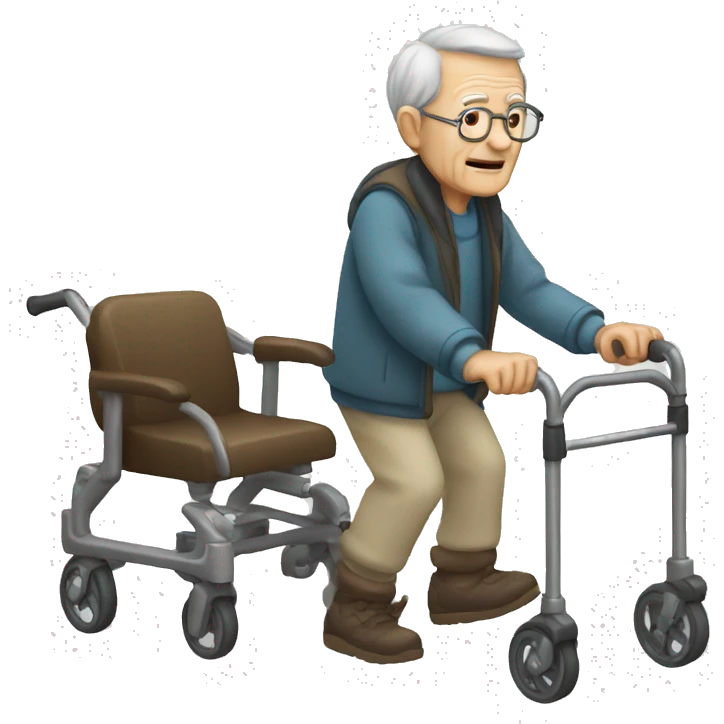 Old man with walker emoji