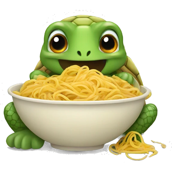 Turtle eating spaghetti  emoji