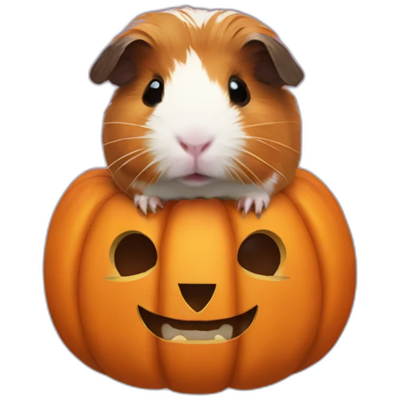 Guinea pig pumpkin halloween emoji