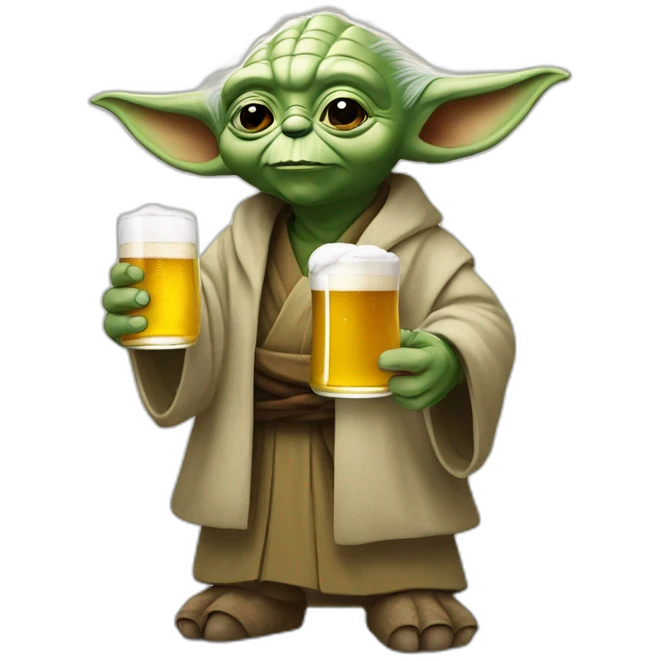 Yoda avec une bière emoji