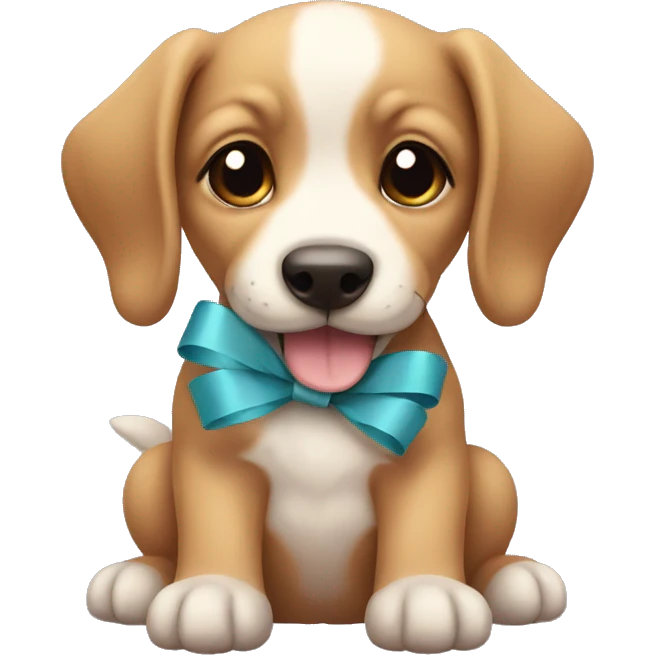 puppy with ribbon emoji