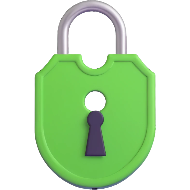 small green lock with a keyhole emoji