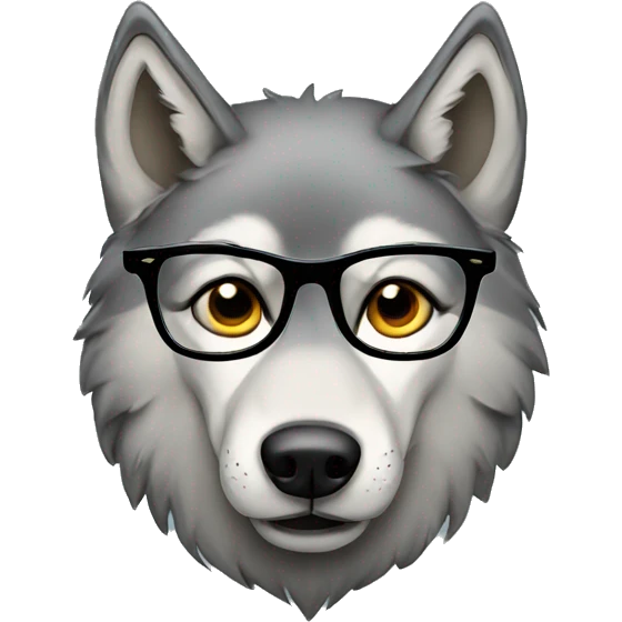 Wolf with glasses  emoji
