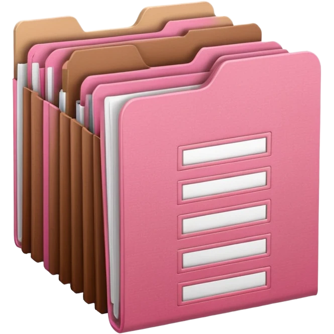 pink and brown files pile emoji