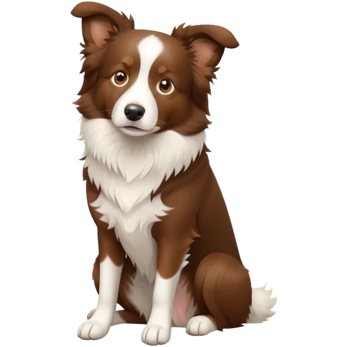 Brown Border Collie sitting emoji