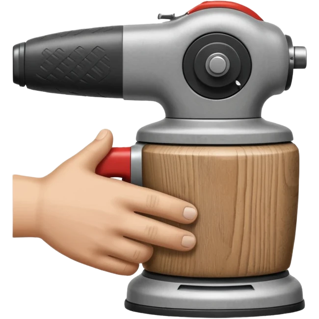 A hand holding sander emoji