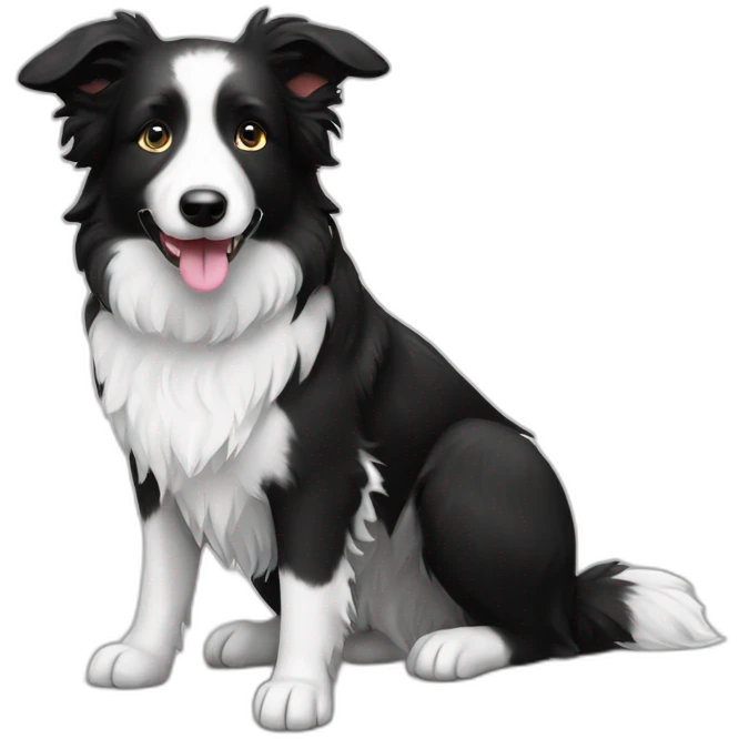 A cute Black and white border collie emoji