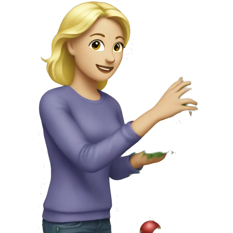Blond white women decorating a Christmas tree emoji