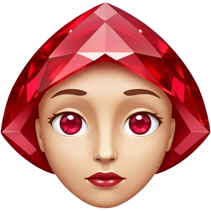 mind-blown face with a ruby gemstone floating above the head emoji