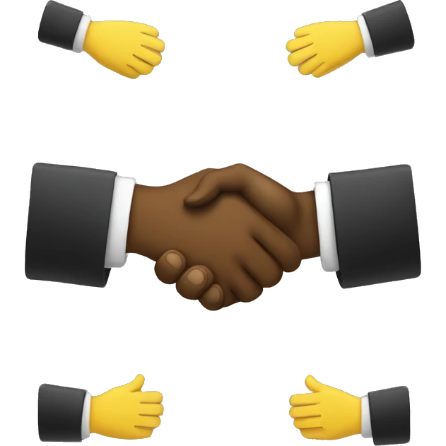 Black person hand and yellow hand shaking hands emoji