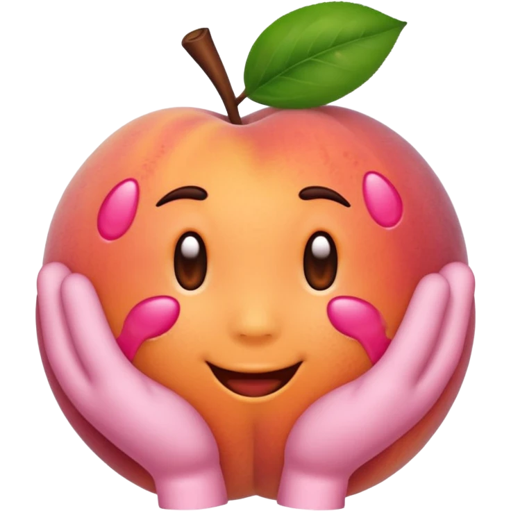 Emoji Peach with hand prints on the back  emoji