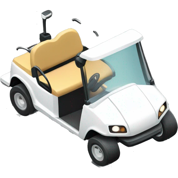 White golf cart isometric emoji