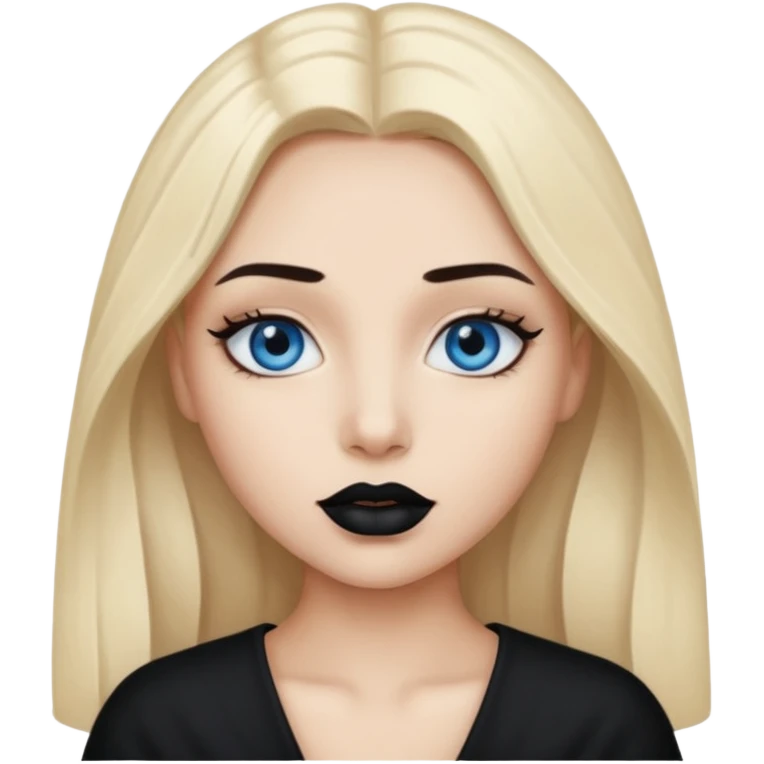 A 67 color blue black eye and lips. emoji