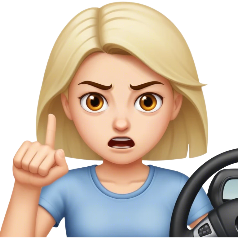 Girl with road rage emoji
