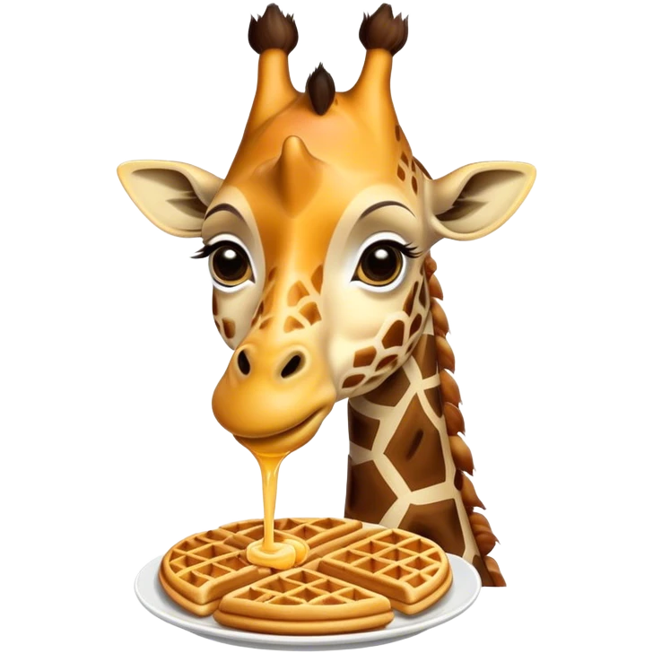 Giraffe eating waffles emoji