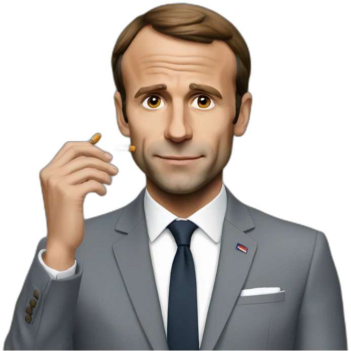 Macron avec une cigarette emoji