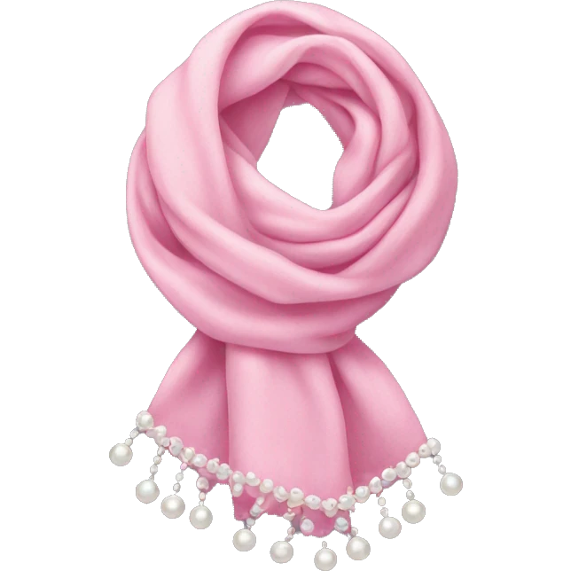 Pink scarf with white pearls emoji