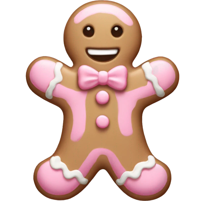 Light pink gingerbread man emoji