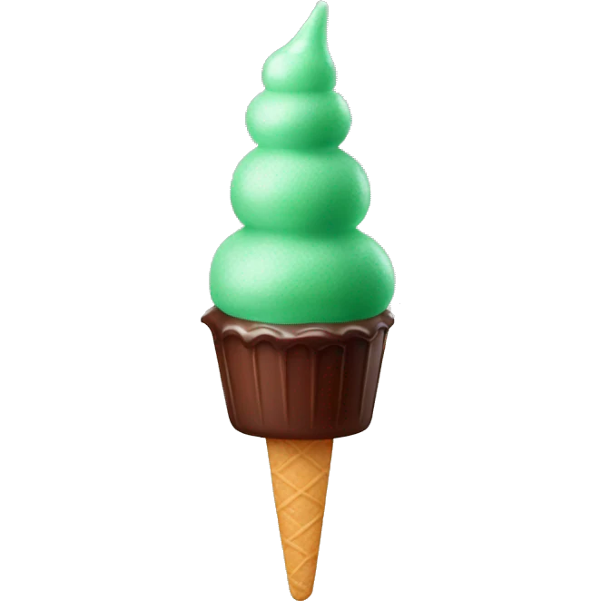 Une glace menthe chocolat emoji