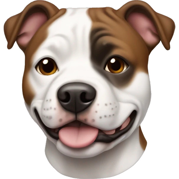 Brown and white mark Staffordshire bull terrier  emoji