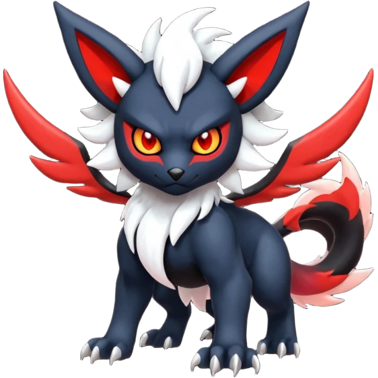 Handsome cool badass edgy Absol-Litten-Zorua-Giratina-Yveltal-Pokémon-Fakémon-fusion-hybrid-creature emoji