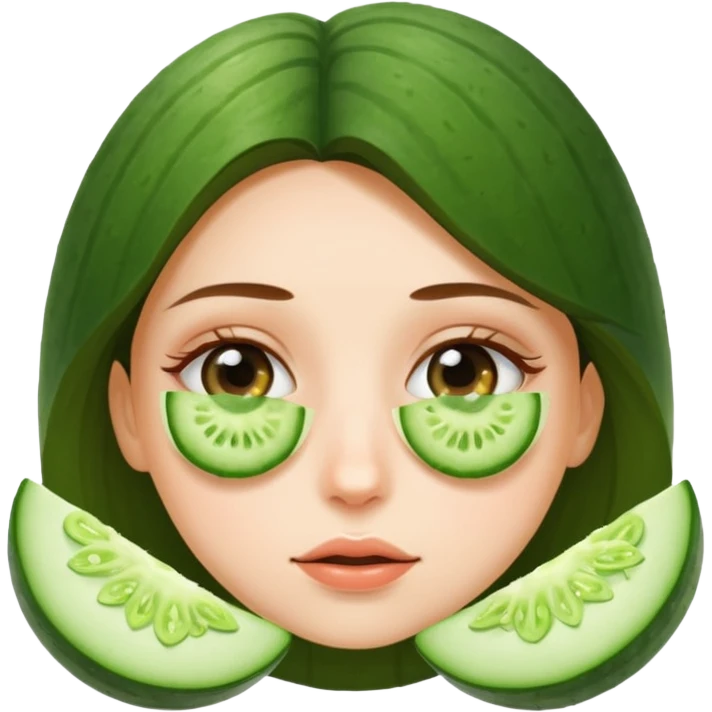 Girl with cucumber in eyes emoji