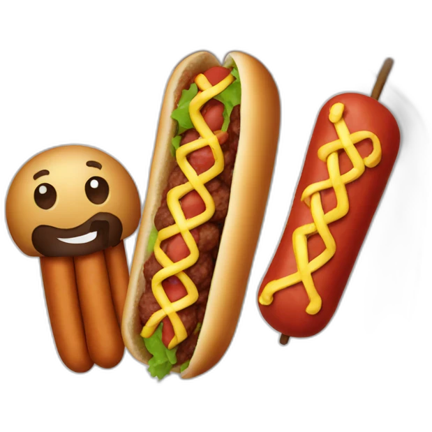two meatballs and a hotdog emoji