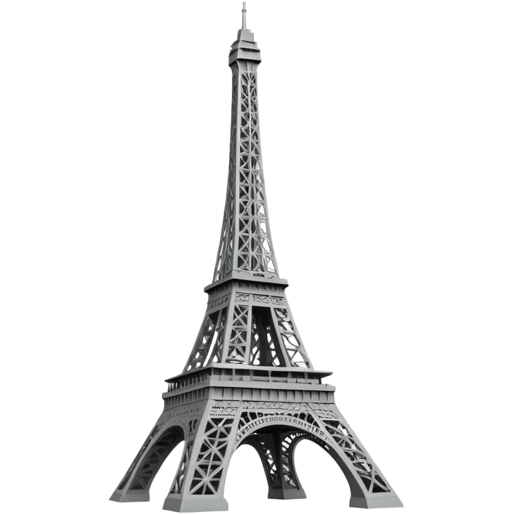 Ultra simple Eiffel Tower with most basic shape and flat colors emoji