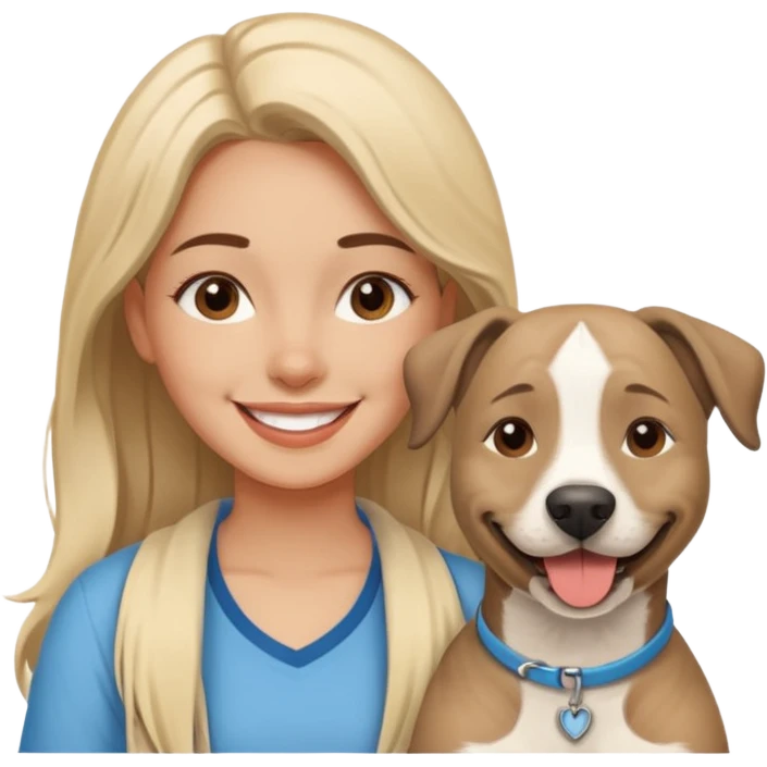 Chica con su perro dogo argentino  emoji