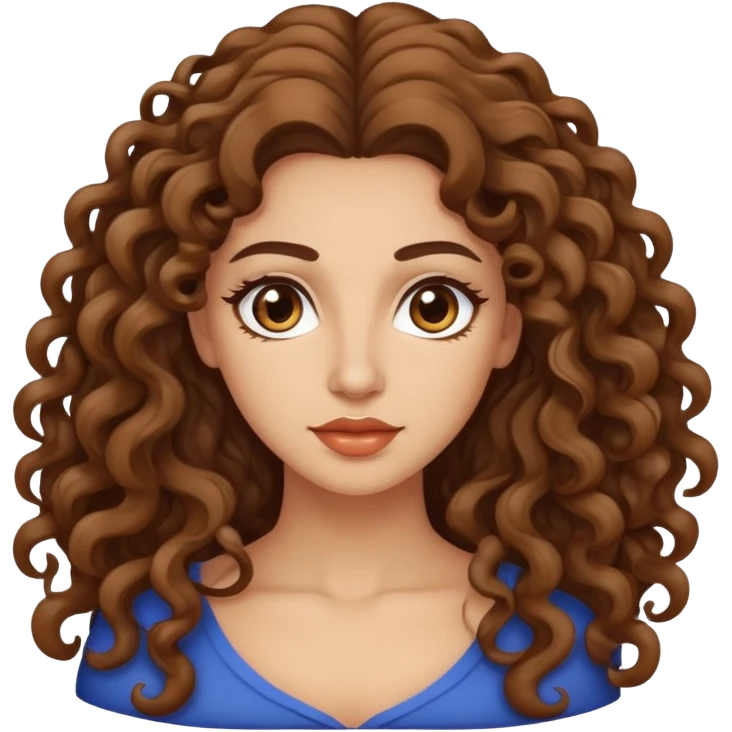 attractive Greek woman with long curly hair and light skin emoji