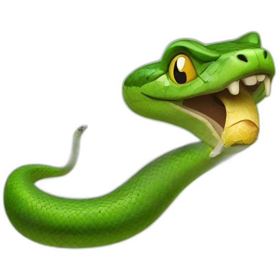 A snake smoking emoji