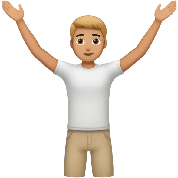 full body guy turned around with his hands up emoji