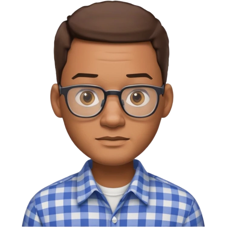 emoji of a man resembling Will Smith, short brown hair, plaid shirt, elegant style, software engineer, intellectual glasses emoji