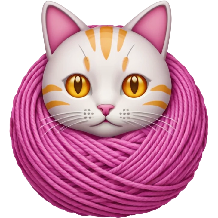 ball of yarn, pink, cat emoji