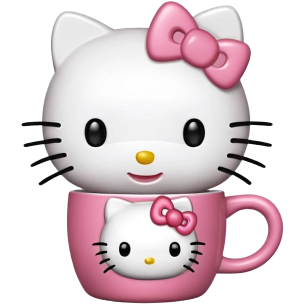 hello kitty com copo de café emoji