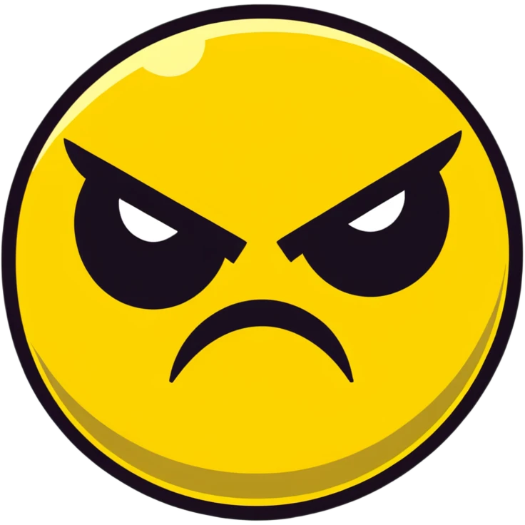 yellow face with one eye half-closed and the other open, angry expression emoji