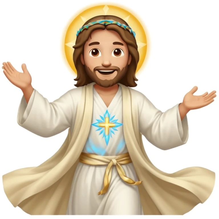 Jesus dancing joyfully emoji