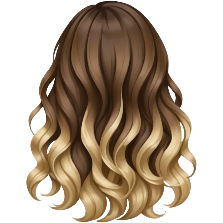hair from the back brunette with blonde highlights emoji