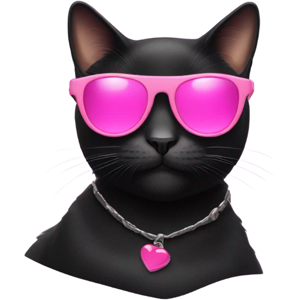 black-cat-with-pink-sunglasses emoji