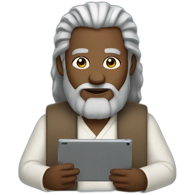Moses holding two iPads emoji