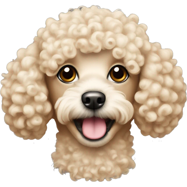 small poodle with curly hair made out of cheese emoji