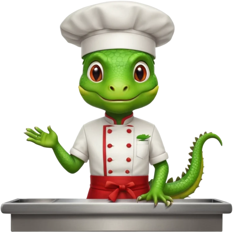 iguana chef with counter emoji
