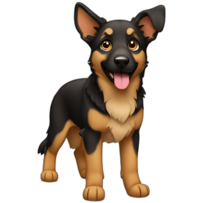 Black and fawn dog Shepherd happy emoji